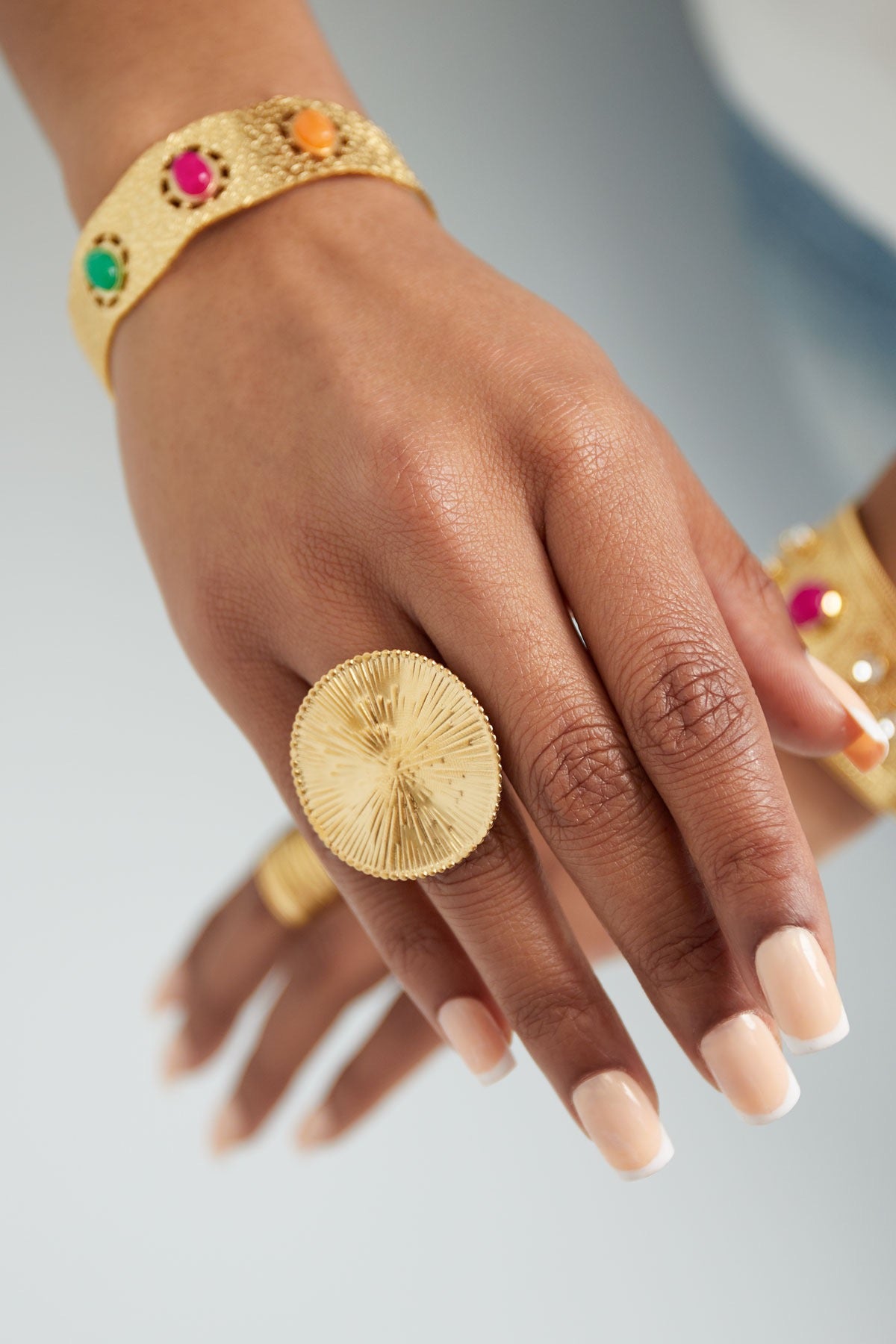 Disc Gold Statement Ring