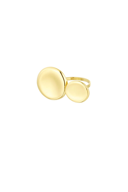 Gold double circle ring