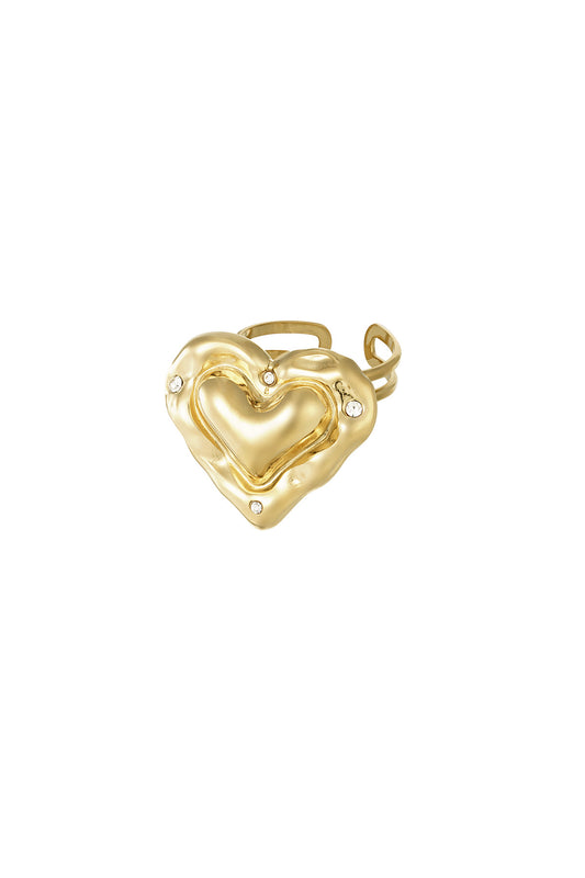 Gold chunky heart earrings