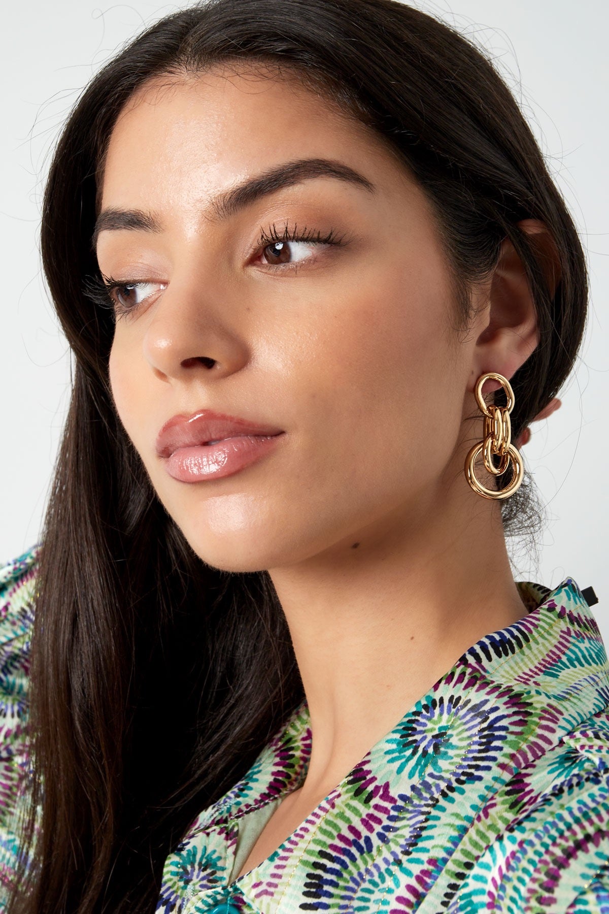 Chain Link Gold Earrings